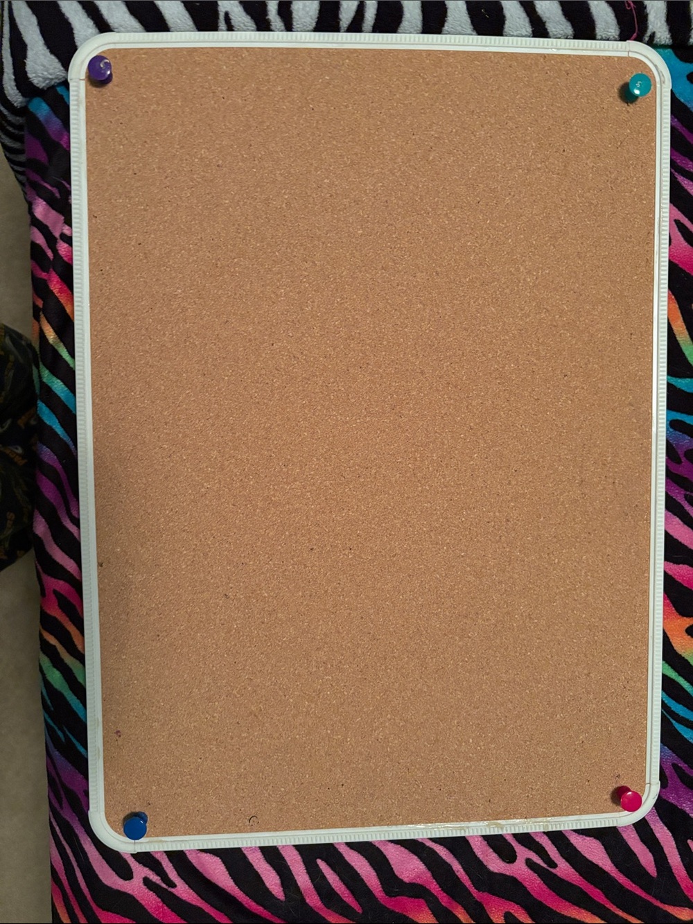 Large Brown Cork Bulletin Board with White Frame